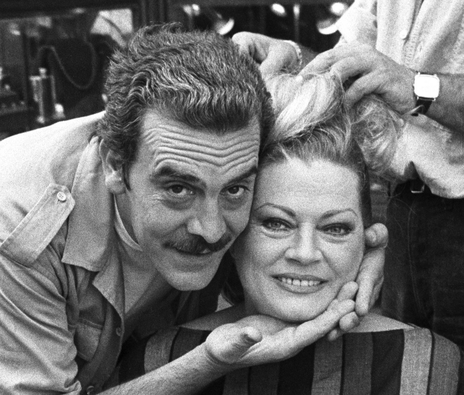 Anita Ekberg photographed with paparazzo Rino Barillari at the Trevi Fountain